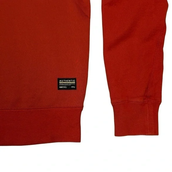 Nike F.C. AW77 1994 Long-Sleeve Crew Mens Sweatshirt. Burnt Orange Size S #1440 - Picture 6 of 10